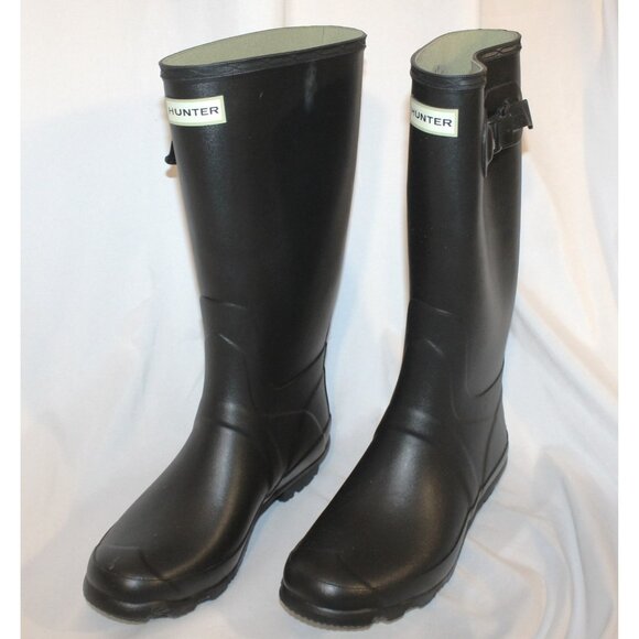 NEW HUNTER Field Huntress Boots Women's Size 10 Matte Black Tall Rain Wellies - Picture 1 of 10